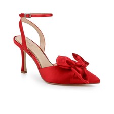 Women's Jewel Badgley Mischka Francine Evening Pumps Red Satin