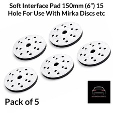 Soft Interface Pad 150mm (6”) 15 Hole For Use With Mirka Discs etc (Pack Of 5) 