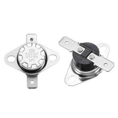 2Pcs KSD301 Thermostat 120°C/248°F 10A Schalter für Bakelite N.C.