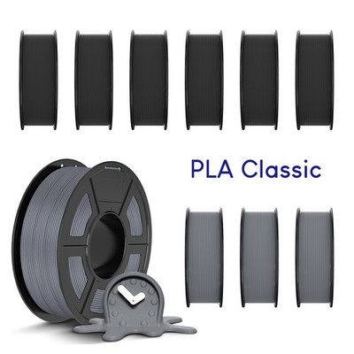 JAYO 10*1.1kg 6Black & 4Gray PLA Classic 1.75mm 3D Filament Better Toughness
