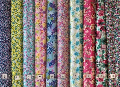 Floral Print Cotton Blend Fabric 56"- 60" Wide By The YARD