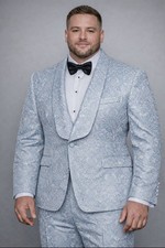 Rossi Men  s Suit Men  s Tuxedo 5XL Light Blue/Gold