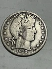 1912 D Barber Half Dollar Silver Coin Denver Mint Circulated