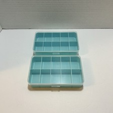 Lot of 2 Mini Bead/Tackle Organizer Compartment Box Storage Boxes Small