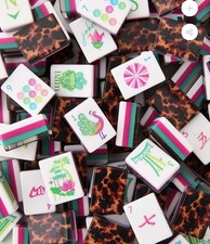 160 Pcs American Mahjong Set Tortoise Shell Back Colorful Art Tiles Jokers  BAG