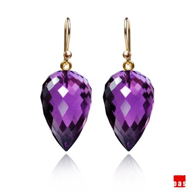 Soilde 14k 18k Premium Class afrikanischer Amethyst Ohrringe...jetzt Hebelverschluss Option