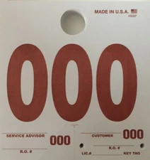 Service Dispatch Control Tags - White Service Numbers 000-999 - 1,000 Qty