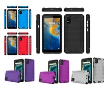 Tempered Glass  / Metallic Hybrid Cover Phone Case For ZTE Avid 589 5.45” 