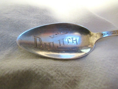 Antique Sterling Souvenir Teaspoon Duluth Minnesota State Seal - Picture 2 of 8