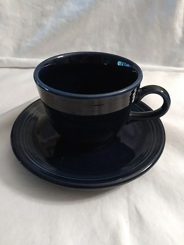 Fiesta Ware Cobalt Blue Cup and Saucer Set Homer Laughlin HLC FIESTAWARE - Picture 3 of 8