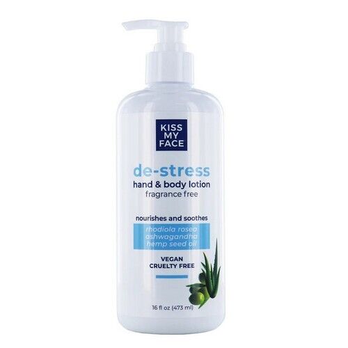 De-Stress Hand & Body Lotion Fragrance Free 16 Oz By Kiss My Face - Picture 1 of 1