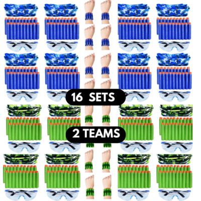 Wishery Nerf Theme Birthday Party Supplies & Favors for Boys - 16 Kids 4+ Years
