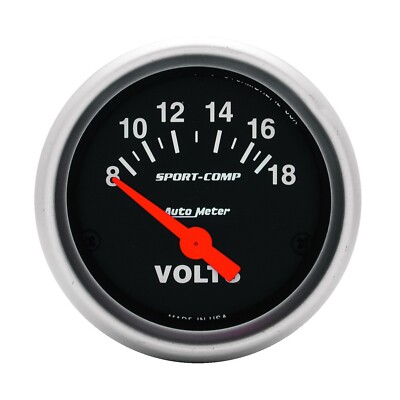 AutoMeter 3391 Sport-Comp Elektronischer Voltmeter Drehzahlmesser
