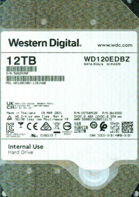 WD120EDBZ-11B1HA0, 2W10332 WESTERN DIGITAL SATA 12TB 5QG 2021 | eBay