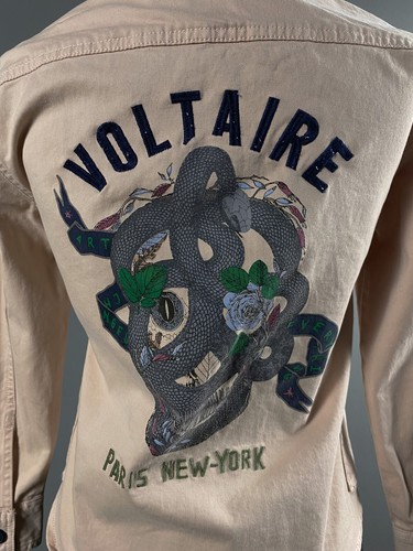 Zadig & Voltaire Gilrl Pink Embroidered Snake Military Bonnie Jacket Size 10 138 - Picture 5 of 12