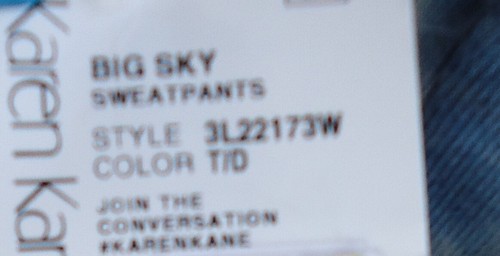 NWT Karen Kane 2X Blue Beige Tie Dye Big Sky Sweats Pants SOFT $108 - Picture 6 of 11