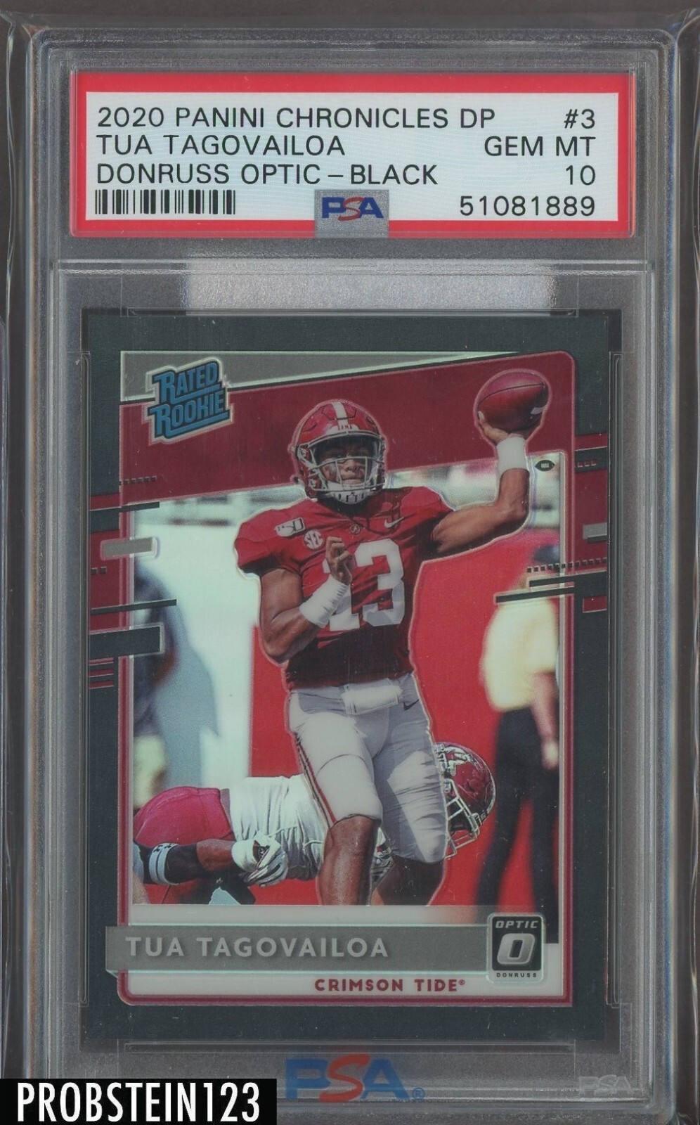 Tua Tagovailoa Panini Chronicles Draft Picks Donruss Optic Rated Rookies #3 Black