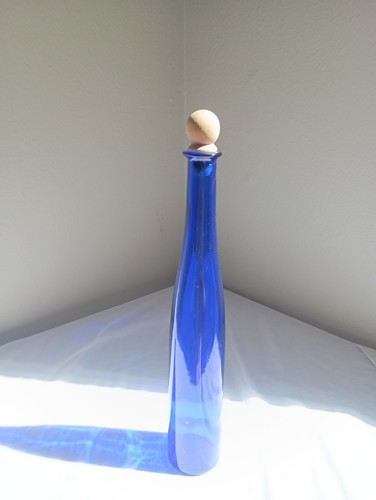 Dekorative kobaltblaue Flasche mit Flaschenverschluss aus Holz Versand am selben Tag !!!!!! - Bild 4 von 11