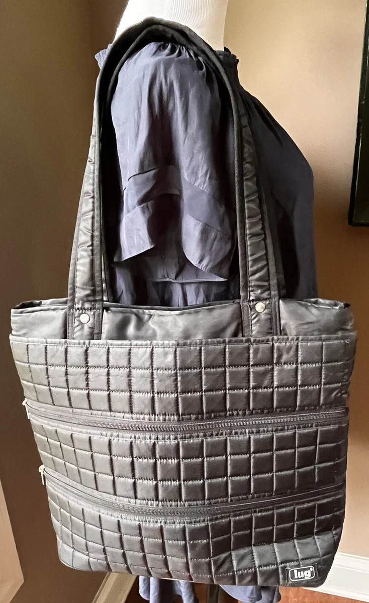 Lug Quilted Black Large Nylon Double Handled Tote Bag eBay