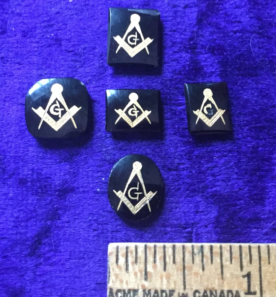 OLD MASONIC RING CABOCHONS FROM AN OLD JEWELERS/WATCHMAKERS STOCK (set of 5)