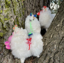 Mini Alpaca Llama 5" / 12.5cm Standing Soft Toy Fluffy Soft Fur Natural White