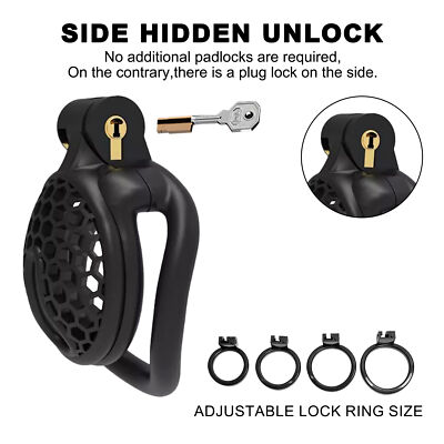 Harz Keuschheitsgürtel Peniskäfig Lock Cage Mit 4 Größen Ring Sklave Für Männer