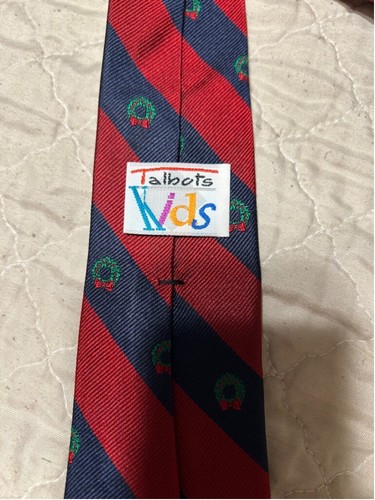 Talbots Kids Boys Tie One Size Christmas Holiday 100% Silk - Picture 3 of 4