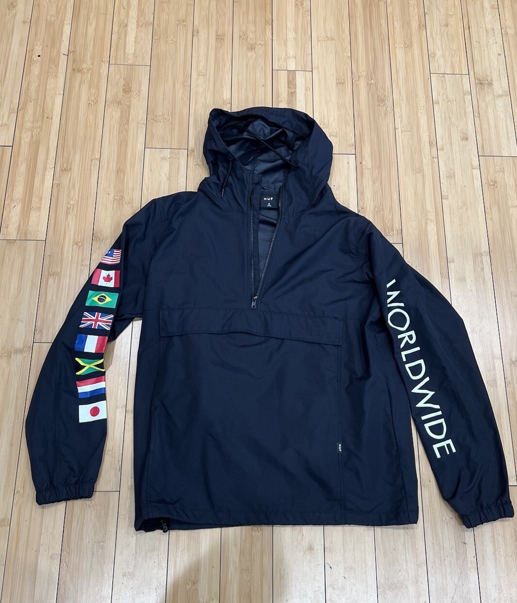 Huf Regional Flag Tour Zip Rain Jacket Medium | eBay