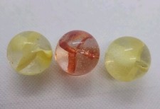Vintage 22mm Orange  Yellow Cat's Eye Glass Marble Shooters Cats Lot Of 3