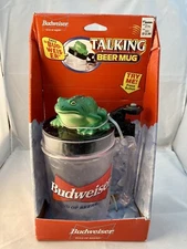 Vintage 1997 Anheuser-Busch Budweiser Talking Frog Beer Mug