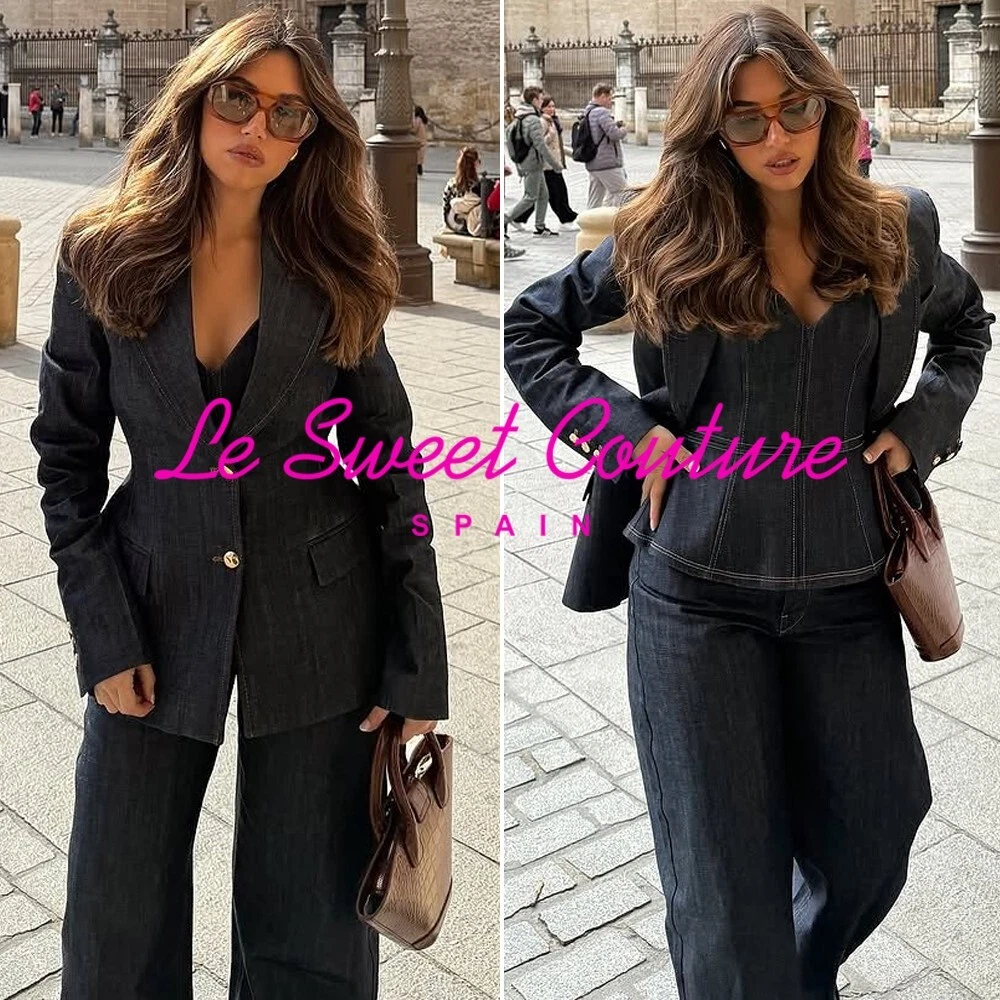 ZARA WOMAN NWT SS25 BLUE DENIM BLAZER ZW COLLECTION ALL SIZES 2342/223