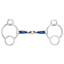 NY TACK Universal 3 Ring Sweet Iron Copper Lozenge Jointed Gag Horse Bit