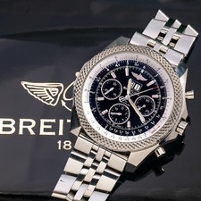 BREITLING BENTLEY A44364 49MM BLACK DIAL WITH STAINLESS STEEL BRACELET