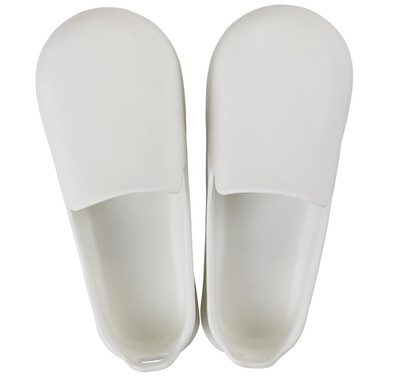 white bathroom slippers