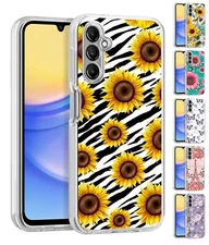 For SAMSUNG Galaxy A15 5G - Flower Design Impact Drop Proof Cover Case