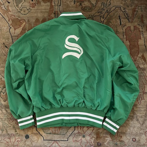 Vintage Horse Racing Windbreaker jacket Mel Stute Stables Green Size Large - Picture 9 of 9