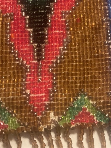 Antique Victorian beaded bag art deco glass beaded floral flowers roses germany - Picture 3 of 11