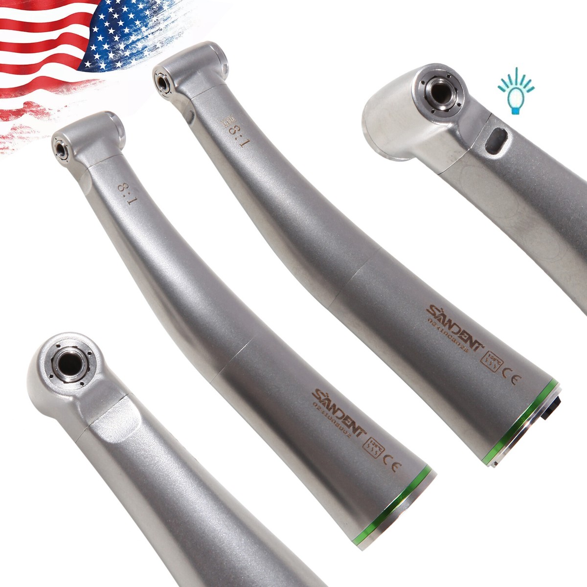 Pièce à Main Dentaire LED YUSENDENT - Angle Contre-éclairé - Compatible Sirona - Neuf Pour Moteur électrique