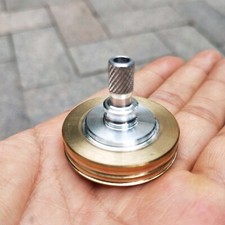 Premium Spinning Top Brass Collar with Aluminum Stem Gyroscope Desktop Toy Gift