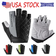 Men' s Motorcycle Fingerless Half Finger Driving Biker Gloves Anti Slip Gloves