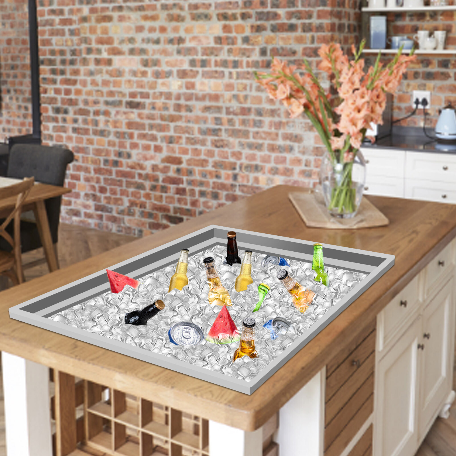 23"X17" Drop In Ice Chest 304 Stainless Steel Beer Beverage Cooler BBQ Island