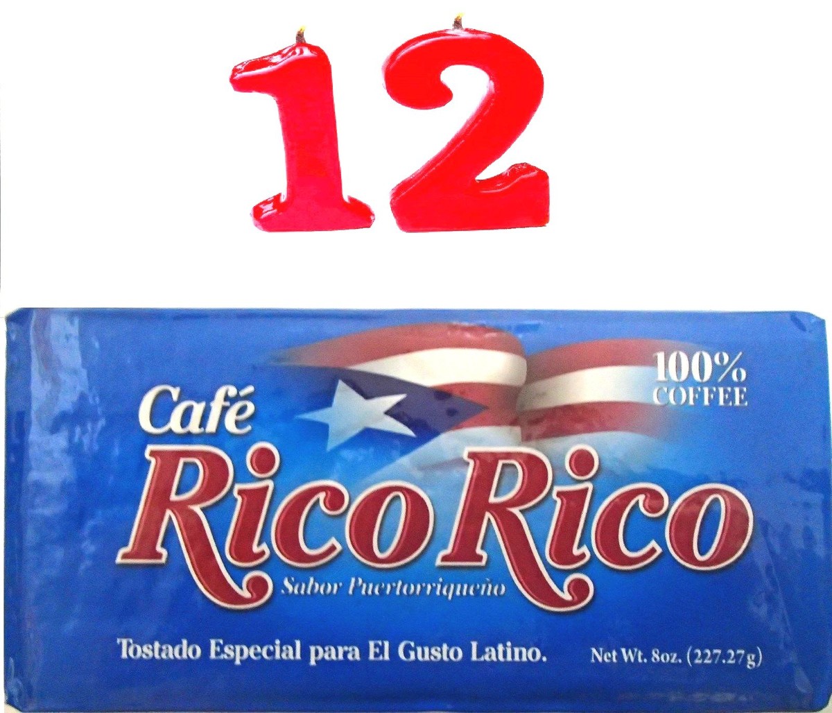 Cafe Rico Rico coffee ground espresso (12) x 8 oz bags puertorrico