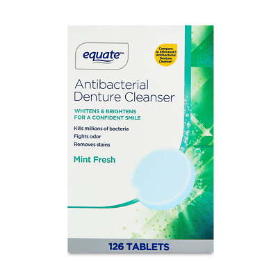 Equate Antibacterial Denture Cleanser Tablets, 126 Count