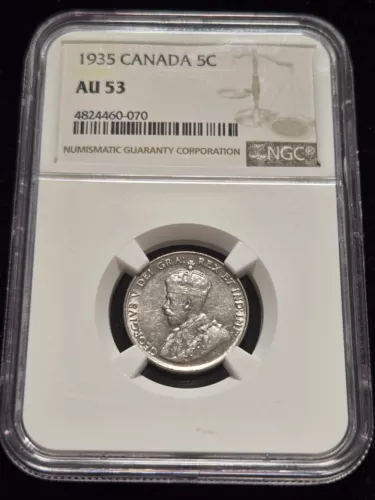 1935 Canada 5 Cents NGC AU53 (Z-0688)