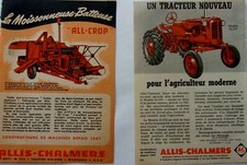  Publicité papier  BATTEUSE ET TRACTEUR ALLIS-CHALMERS  annee 1948  56   A2040