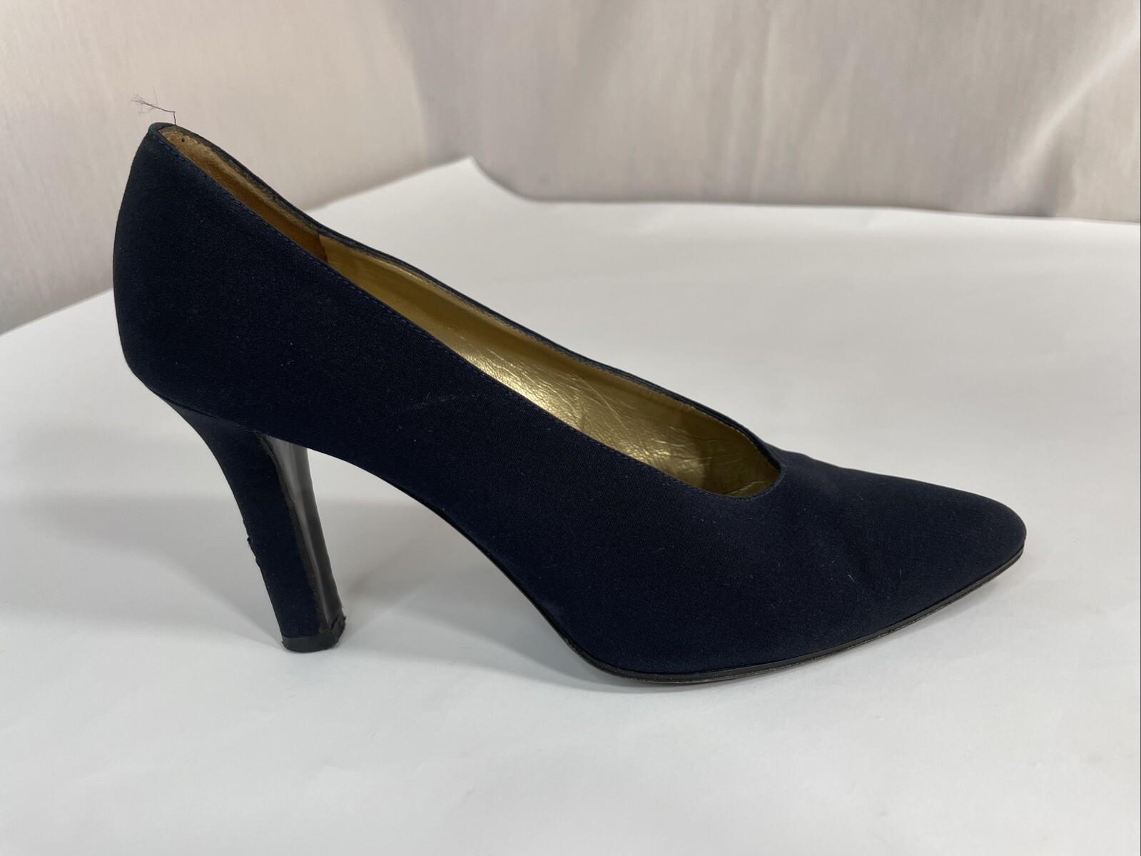 Scarpe decolte sintetiche Yves Saint Laurent donna blu navy scuro taglia 8 5 M