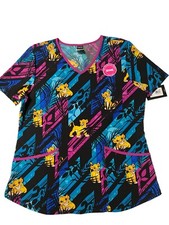 Disney Simba Lion King Cub Scrub Top Size Medium Short Sleeve
