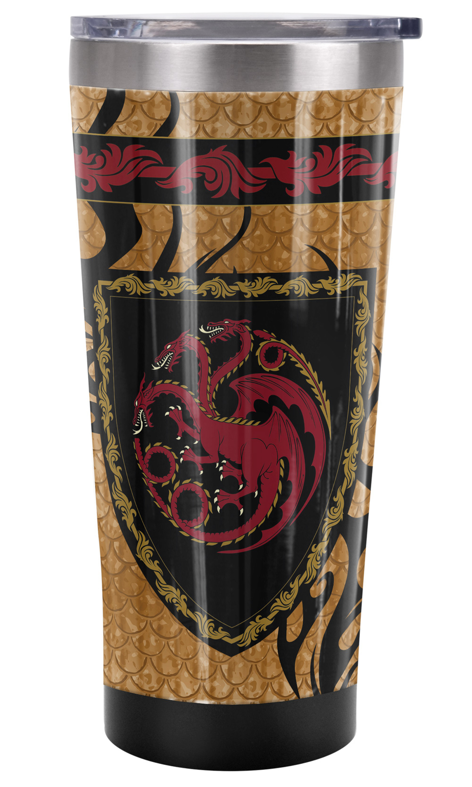 House Of The Dragon Scale Emblem Tumbler 20oz Vacuum Insulated Leak Resistant