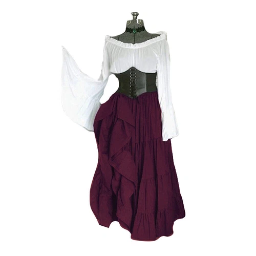 Damen Medieval Viktorianisches Kleid Mittelalter Fasching Kostüm Gothic NEUE - Bild 4 von 29