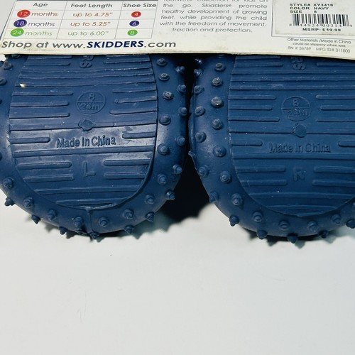 SKIDDERS FOOTBALL BASEBALL SOCKS SLIPPERS SKID PROOF SIZE 8 24 MOS NEW BLUE* - Picture 4 of 4
